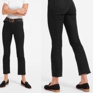 Everlane High Rise Kick Crop black raw hem jeans size 26